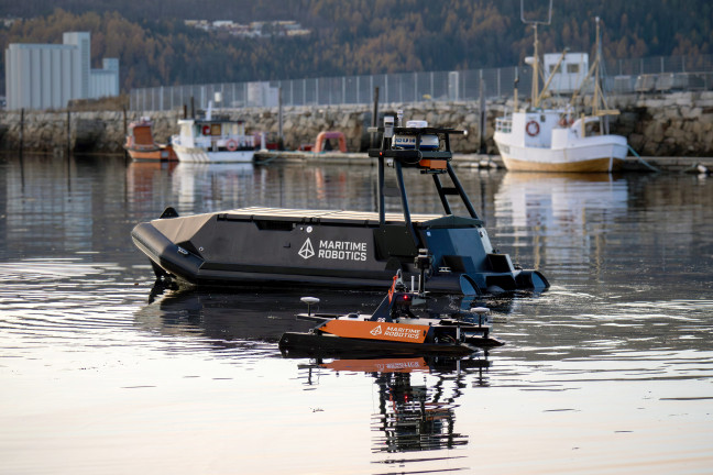 The Mariner USV and the Otter USV in Trondheim's pier.